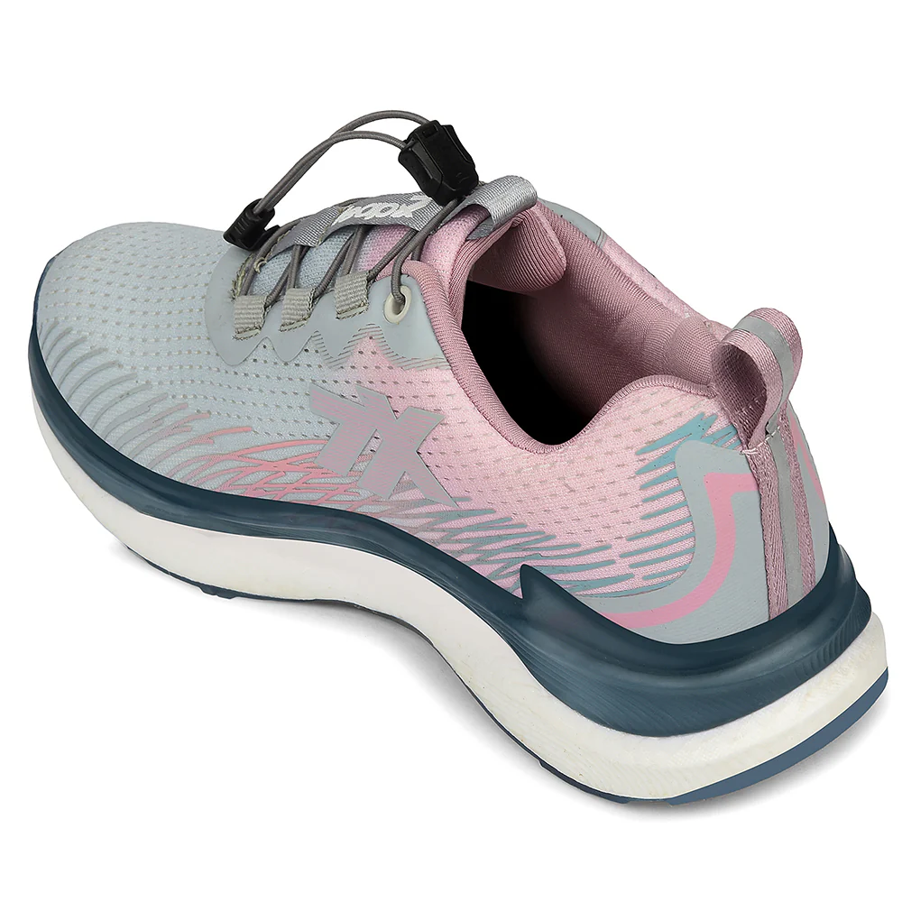 Leap7x Grey Sports Lacing Running Shoes For Women CHELSY-3 By Liberty - Image 5