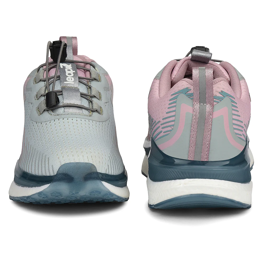 Leap7x Grey Sports Lacing Running Shoes For Women CHELSY-3 By Liberty - Image 6