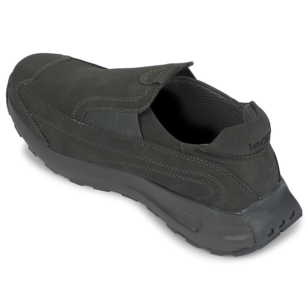 LEAP7X Grey Sports Non Lacing Walking Shoes for Men GOLA-26D by Liberty - Image 4