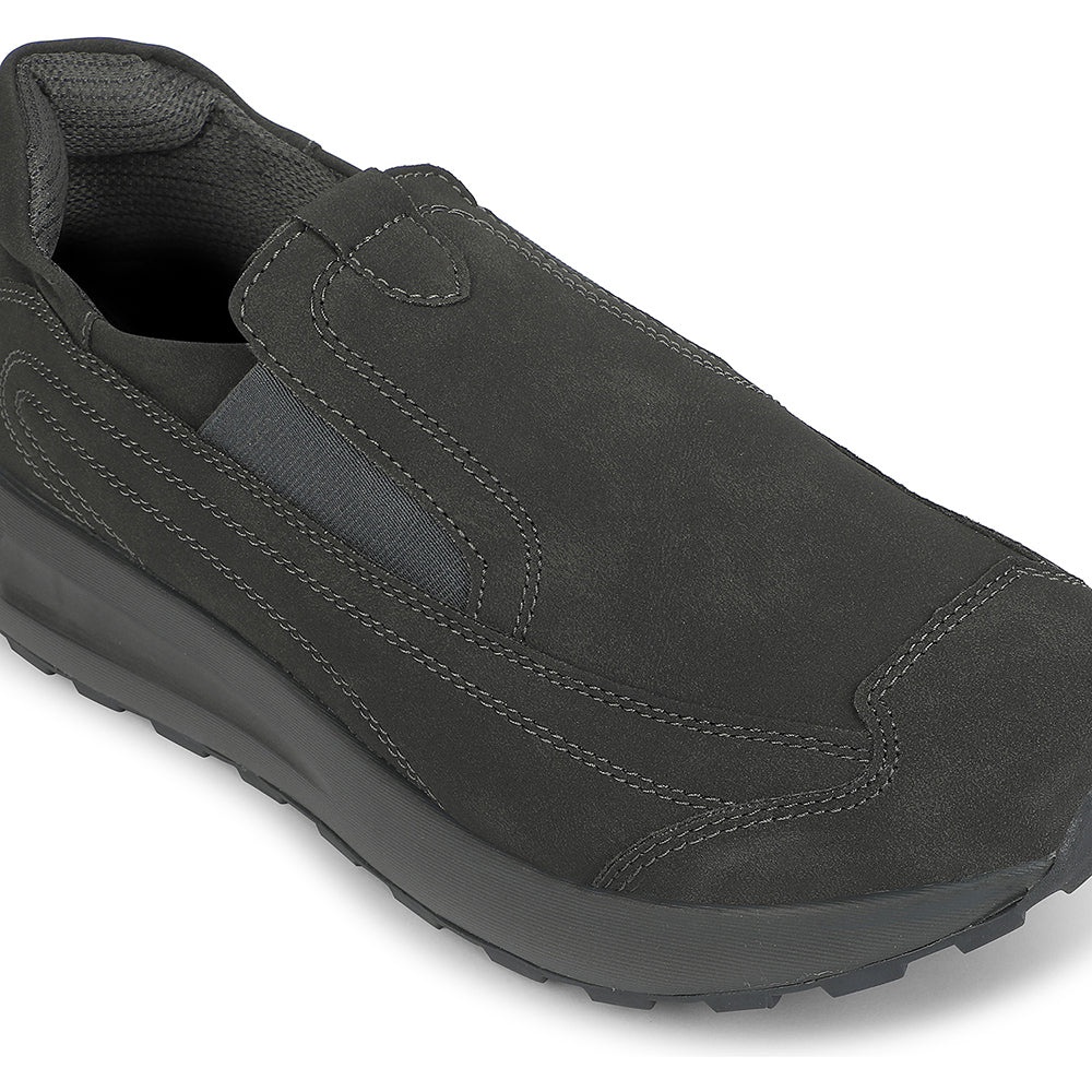 LEAP7X Grey Sports Non Lacing Walking Shoes for Men GOLA-26D by Liberty - Image 5