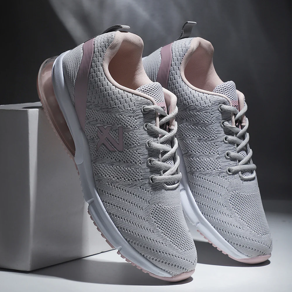 Leap7X HRP-TZ-L5 Grey Sports Lacing Running Shoes for Women by Liberty