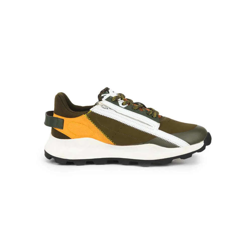 Leap7x Casual Olive Green Lacing Shoes For Men ANGUS By Liberty - Image 2