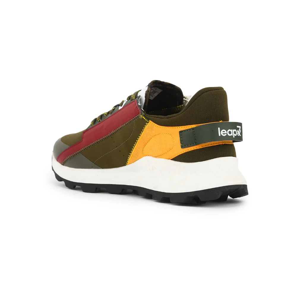 Leap7x Casual Olive Green Lacing Shoes For Men ANGUS By Liberty - Image 3