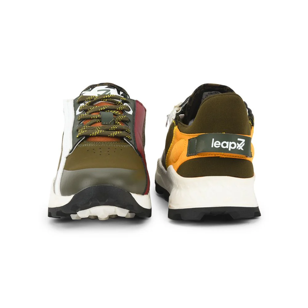 Leap7x Casual Olive Green Lacing Shoes For Men ANGUS By Liberty - Image 5