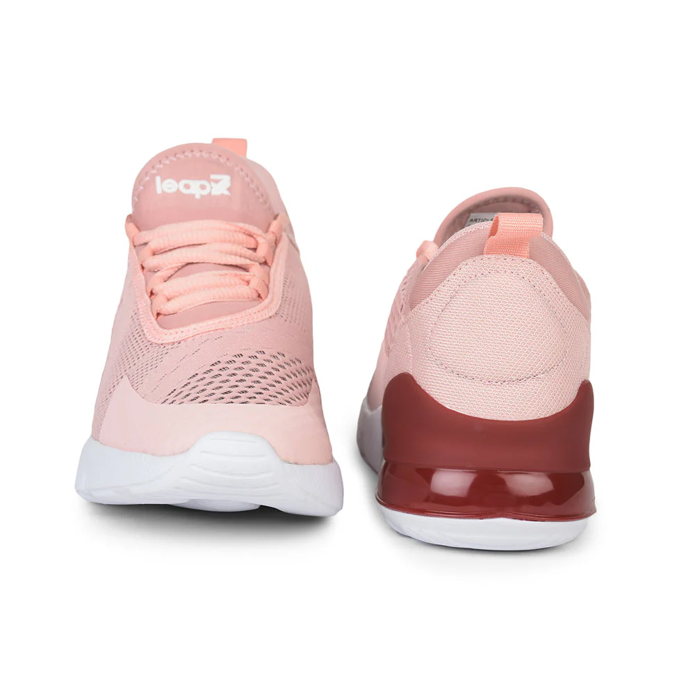 Leap7x Casual Peach Lace Up Shoes For Women 806 By Liberty - Image 5