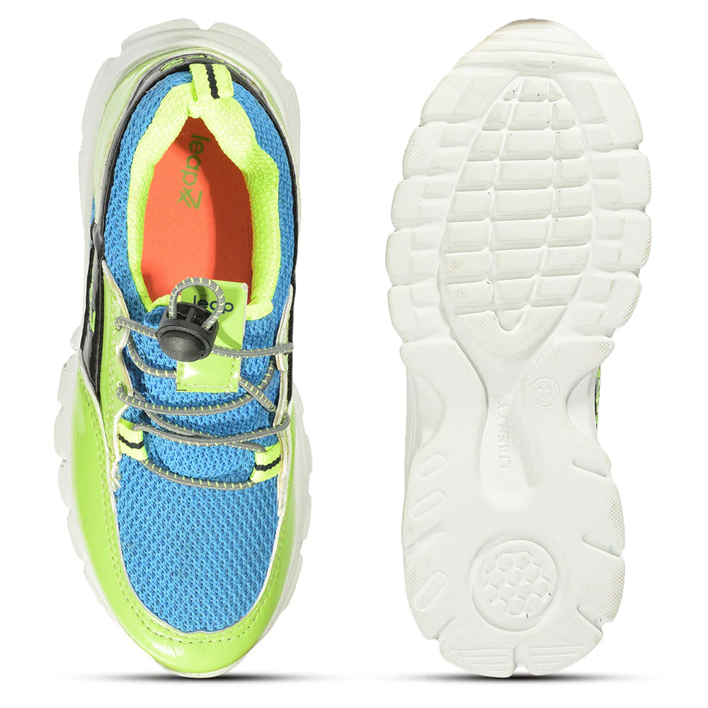 Leap7x Lacing Casual Shoes For Kids (P.Green) JEEVA-05 By Liberty - Image 3