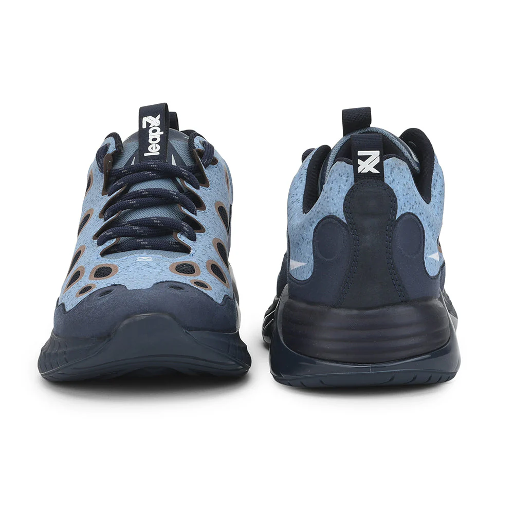 Leap7x Lacing Sports Shoes For Men (N.BLUE) DRILL By Liberty - Image 4