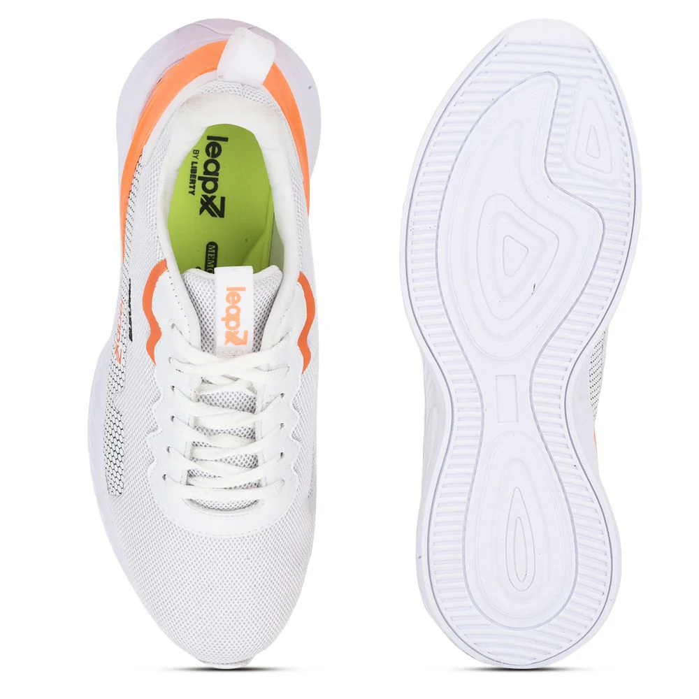 Leap7x Lacing Sports Shoes For Men (White) Ronald By Liberty - Image 3