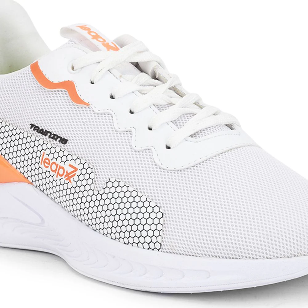 Leap7x Lacing Sports Shoes For Men (White) Ronald By Liberty - Image 4