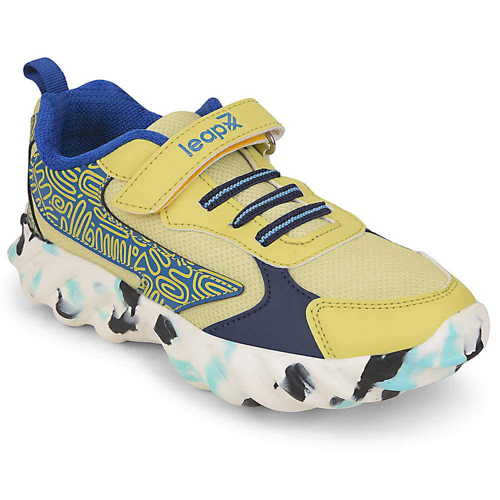 Leap7x Lemon Sports Non Lacing Walking Shoes For Kids DENIAL-2 By Liberty