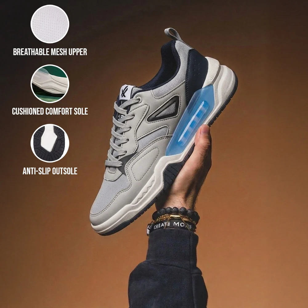 LEAP7X Light Grey Casual Lacing Sneakers for Men LORDSTEP-E By Liberty - Image 3