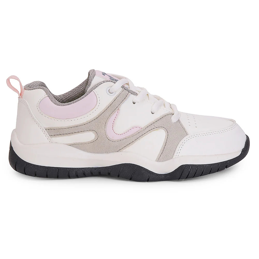 Leap7x Light Grey Sports Lacing Running Shoes For Kids CANON-2E By Liberty - Image 2