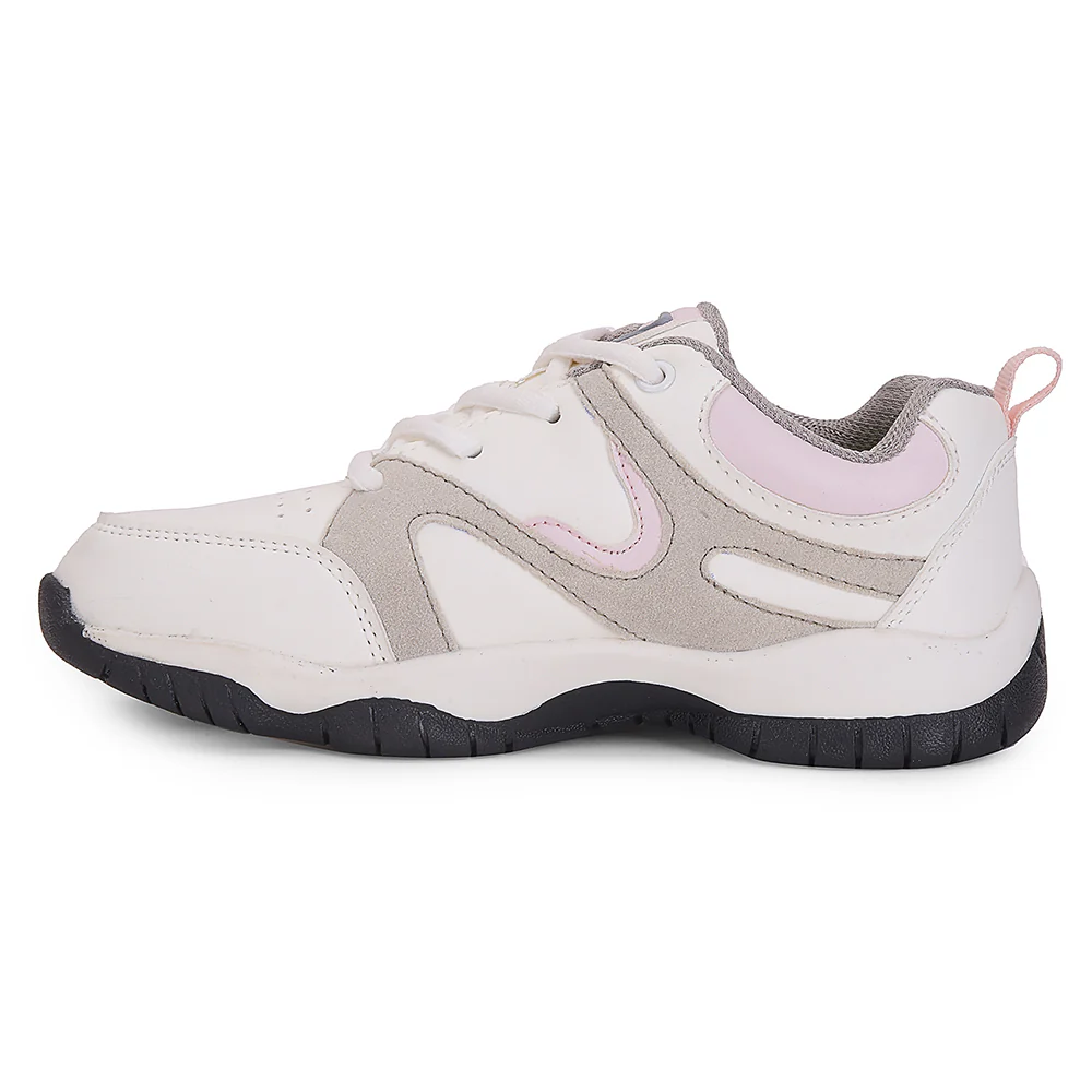 Leap7x Light Grey Sports Lacing Running Shoes For Kids CANON-2E By Liberty - Image 3