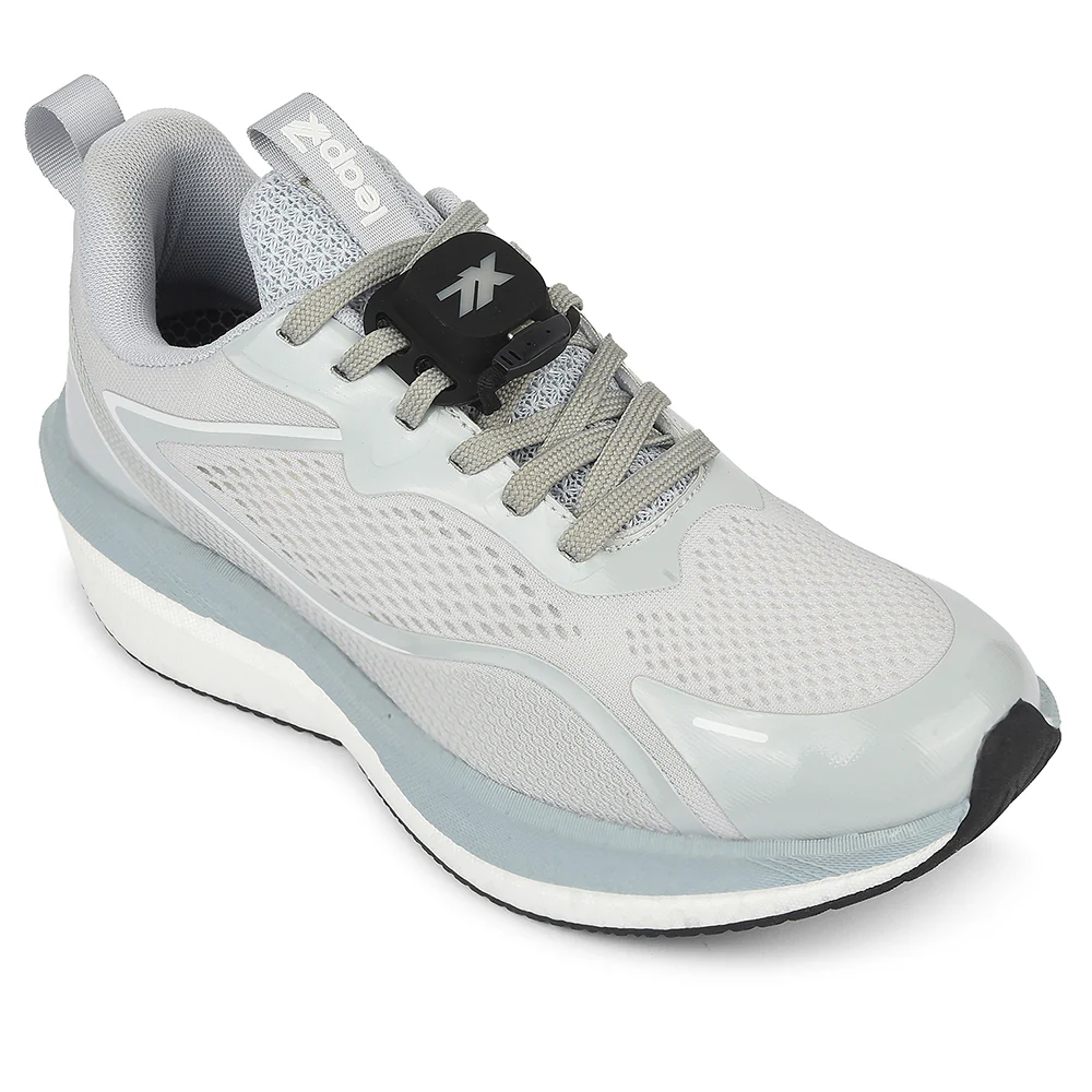 Leap7x Light Grey Sports Lacing Running Shoes For Men XLM-06MS By Liberty