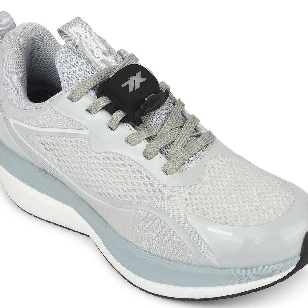 Leap7x Light Grey Sports Lacing Running Shoes For Men XLM-06MS By Liberty - Image 4