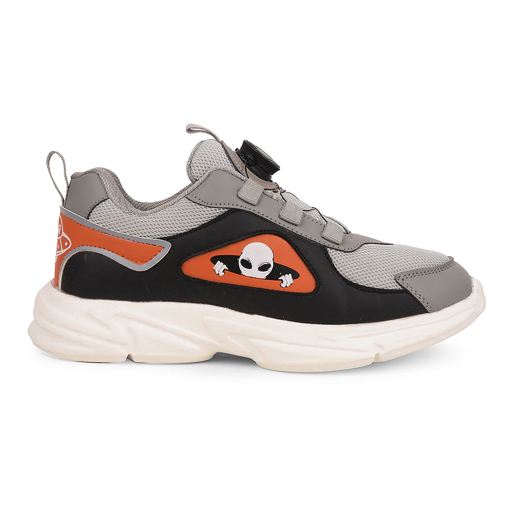 Leap7x Light Grey Sports Non Lacing Walking Shoes For Kids CRISTFER1E By Liberty - Image 2