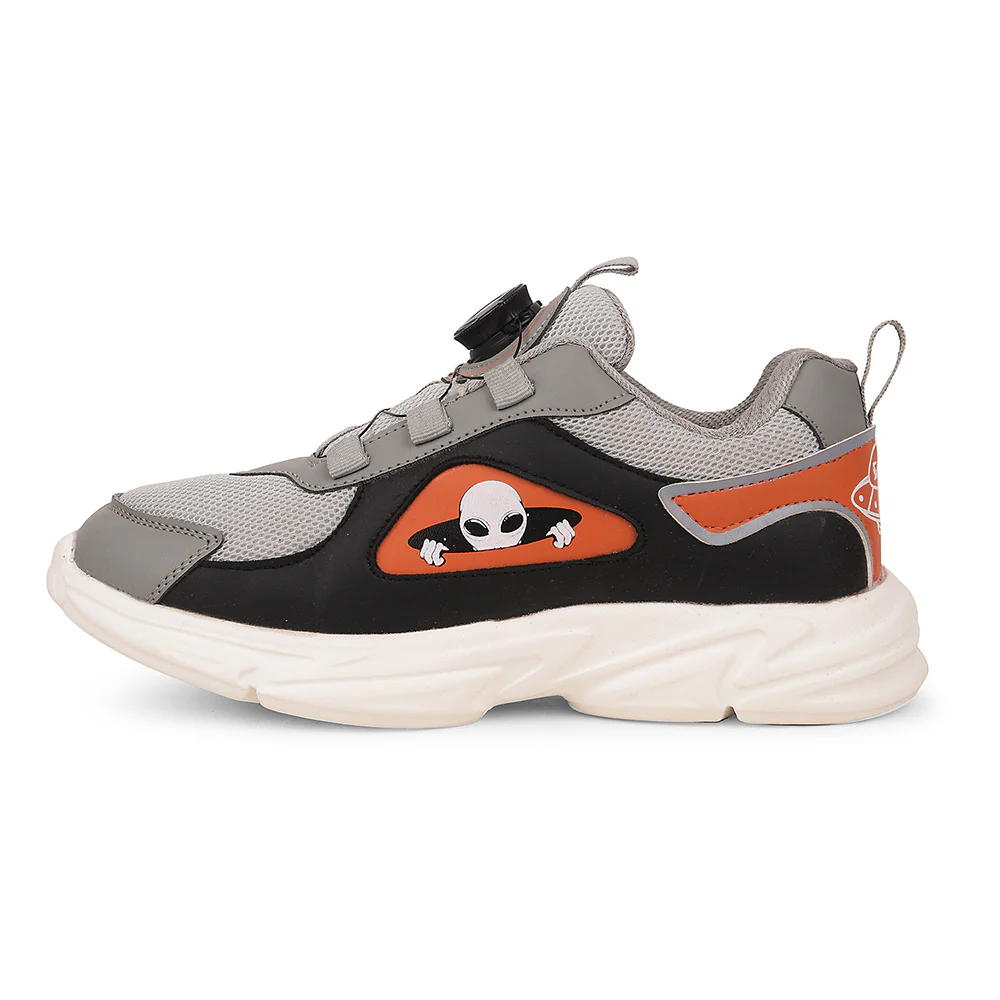 Leap7x Light Grey Sports Non Lacing Walking Shoes For Kids CRISTFER1E By Liberty - Image 3