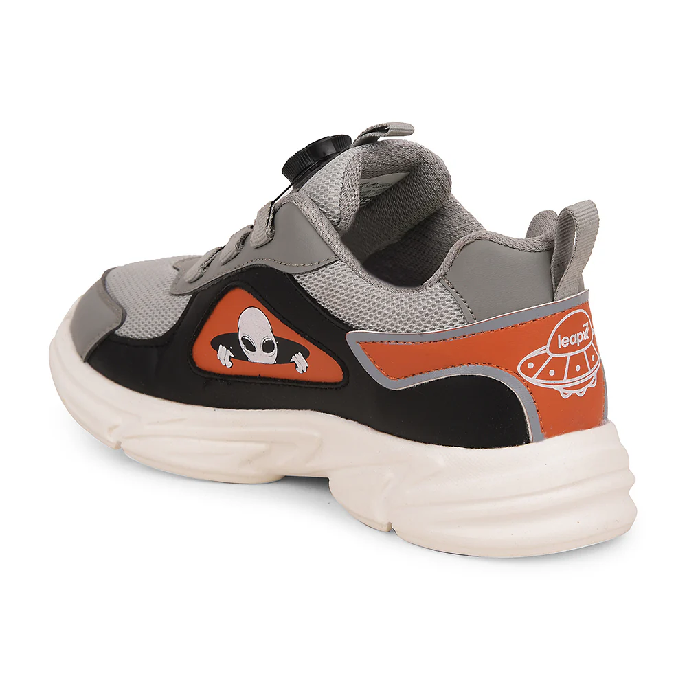 Leap7x Light Grey Sports Non Lacing Walking Shoes For Kids CRISTFER1E By Liberty - Image 5