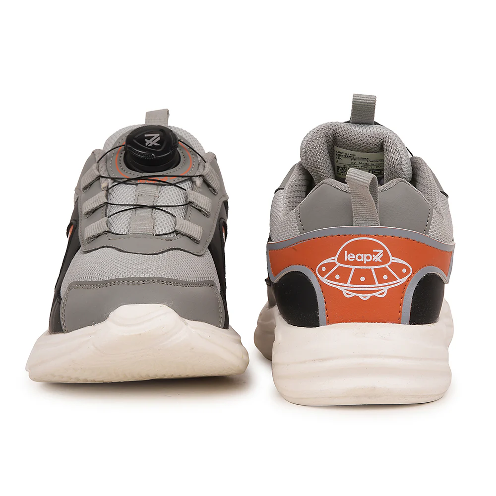 Leap7x Light Grey Sports Non Lacing Walking Shoes For Kids CRISTFER1E By Liberty - Image 7