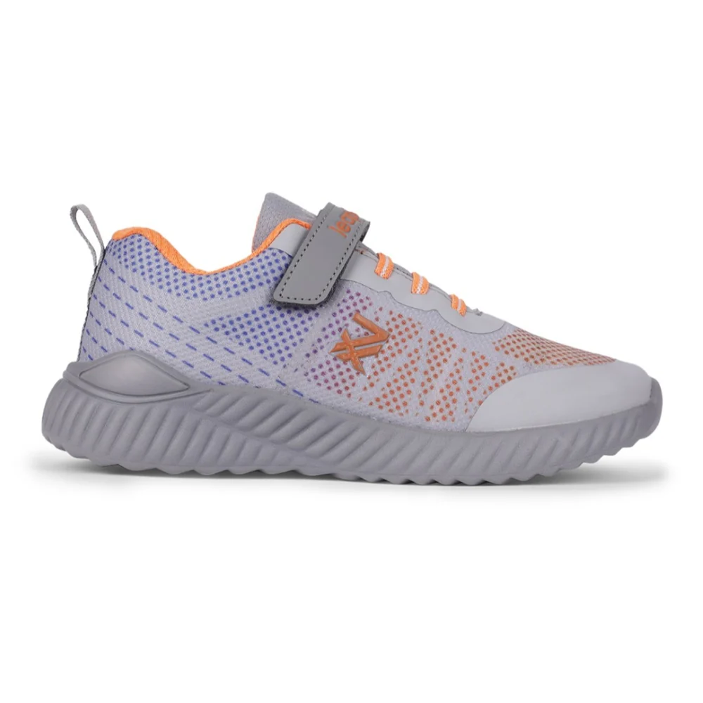 Leap7x Light Grey Velcro Sports Walking Shoes For Kids NITKID-4E By Liberty - Image 2