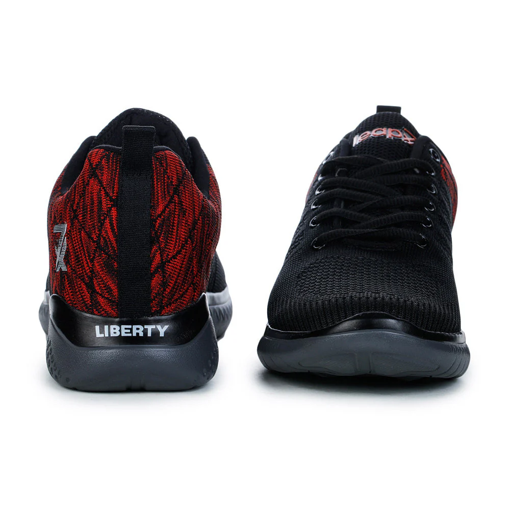 Leap7x Men's Black Sports Lacing Walking Shoes - Image 4