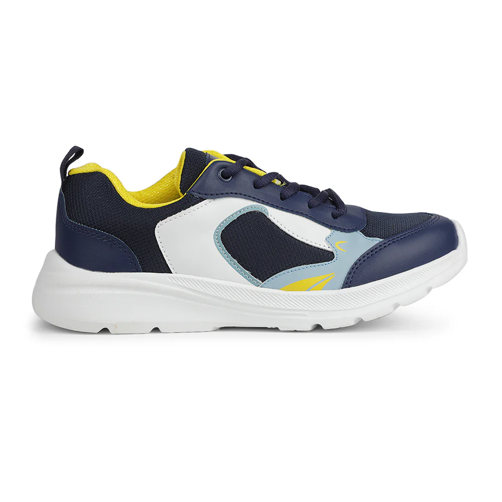 Leap7x Navy Blue Casual Lacing Shoes For Kids TRAVEL 3L By Liberty - Image 2