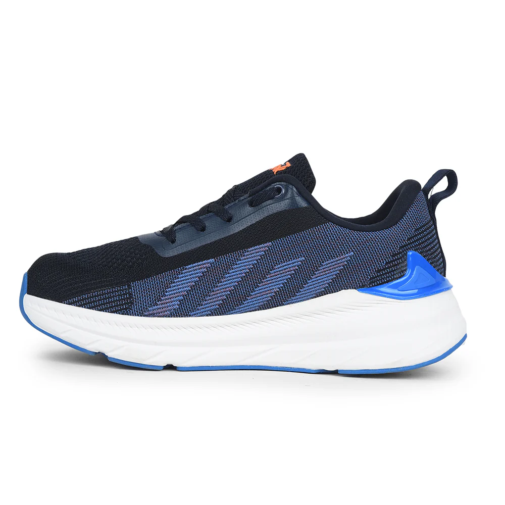 Leap7x Navy Blue Lacing Sports Walking Shoes For Kids OUTER-02 By Liberty - Image 3