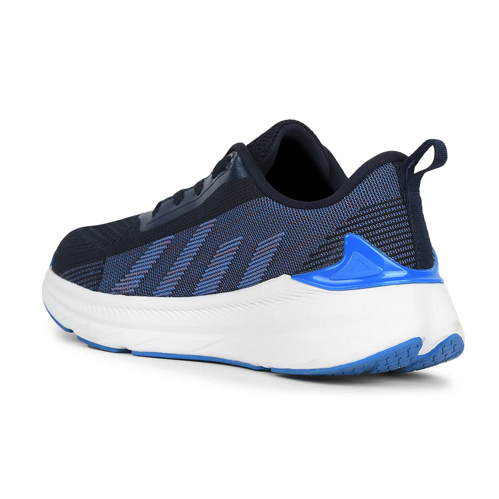 Leap7x Navy Blue Lacing Sports Walking Shoes For Kids OUTER-02 By Liberty - Image 4