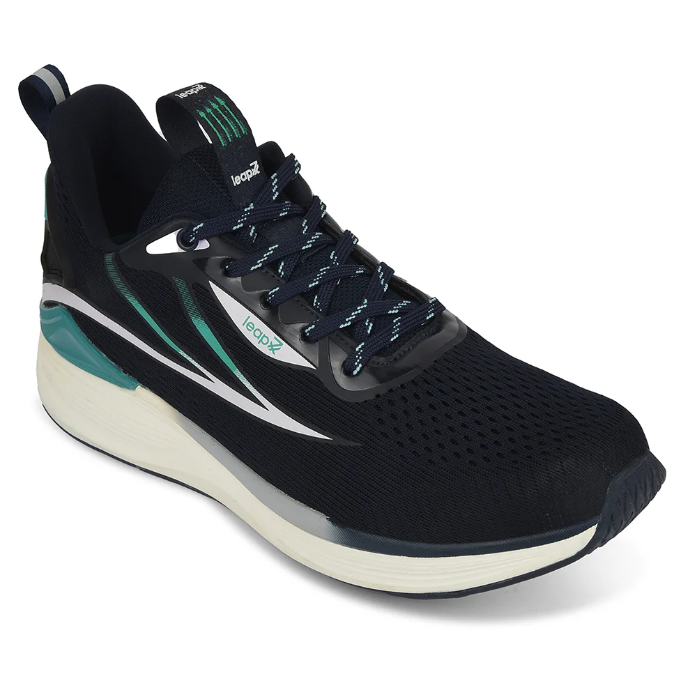 Leap7x Navy Blue Sports Lacing Running Shoes For Men DARIO By Liberty