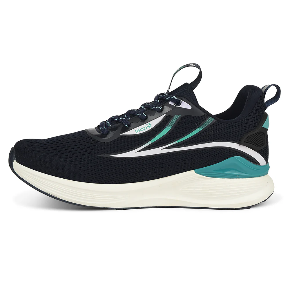 Leap7x Navy Blue Sports Lacing Running Shoes For Men DARIO By Liberty - Image 3