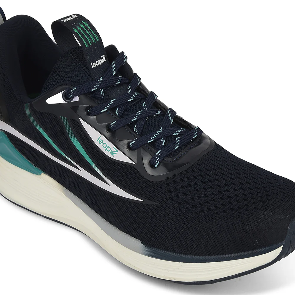 Leap7x Navy Blue Sports Lacing Running Shoes For Men DARIO By Liberty - Image 4