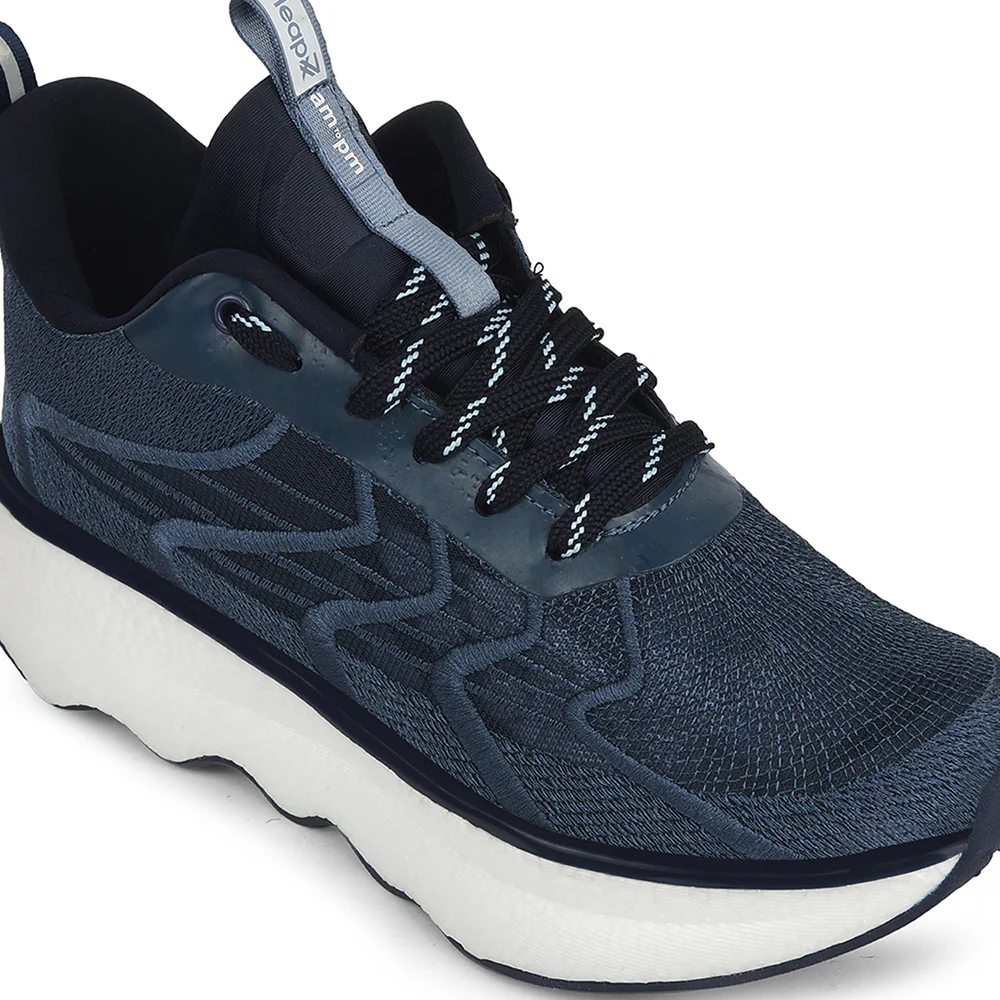 Leap7x Navy Blue Sports Lacing Running Shoes For Men GHD-101 By Liberty - Image 4