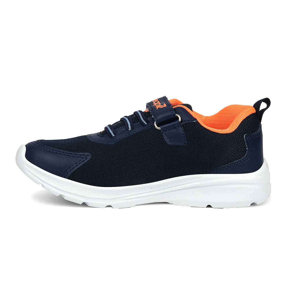 Leap7x Navy Blue Sports Non Lacing Walking Shoes For Kids TRAVEL-2V By Liberty - Image 3