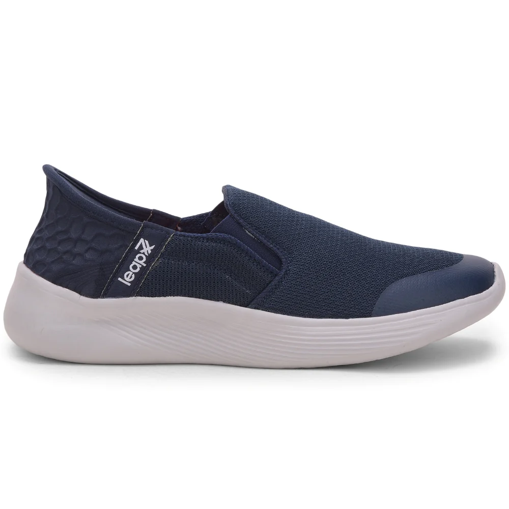 Leap7x Navy Blue Sports Non Lacing Walking Shoes For Men EZZAR-1 By Liberty - Image 2