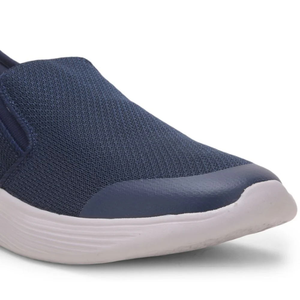 Leap7x Navy Blue Sports Non Lacing Walking Shoes For Men EZZAR-1 By Liberty - Image 5