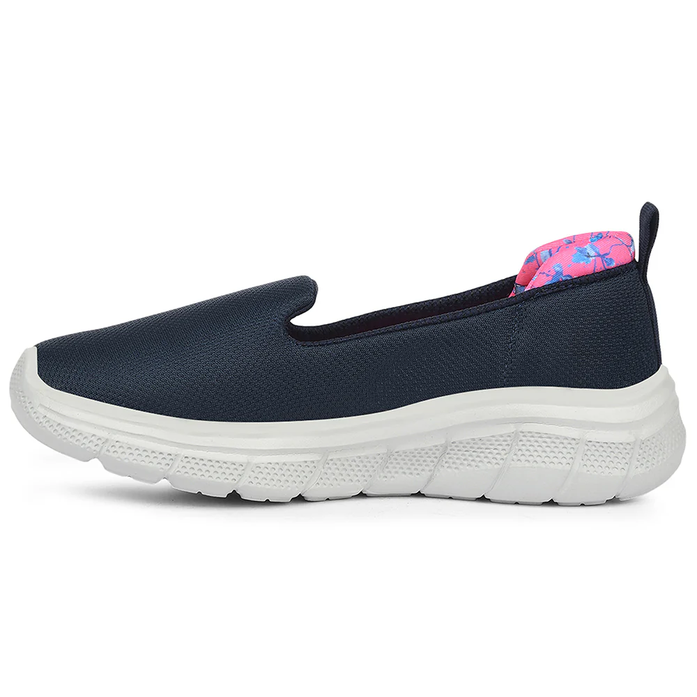 Leap7x Navy Blue Sports Non Lacing Walking Shoes For Women KAPPER By Liberty - Image 3
