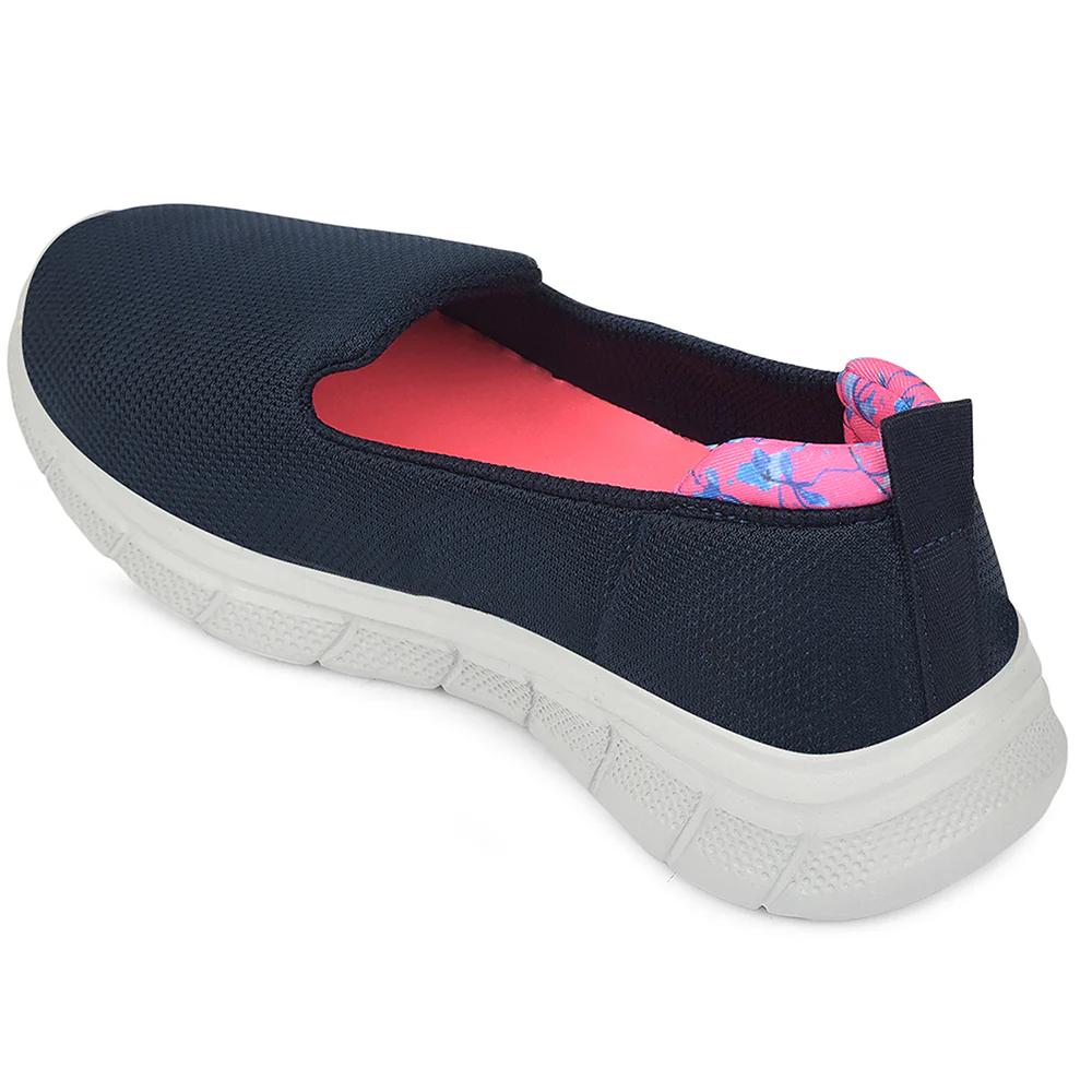 Leap7x Navy Blue Sports Non Lacing Walking Shoes For Women KAPPER By Liberty - Image 4
