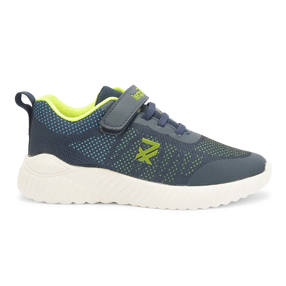 Leap7x Navy Blue Velcro Sports Walking Shoes For Kids NITKID-4E By Liberty - Image 2