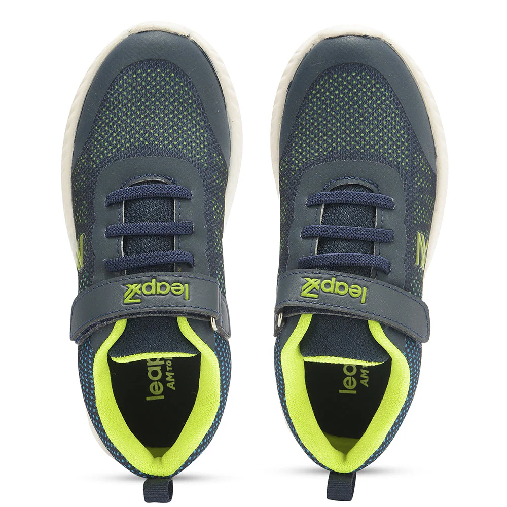 Leap7x Navy Blue Velcro Sports Walking Shoes For Kids NITKID-4E By Liberty - Image 5