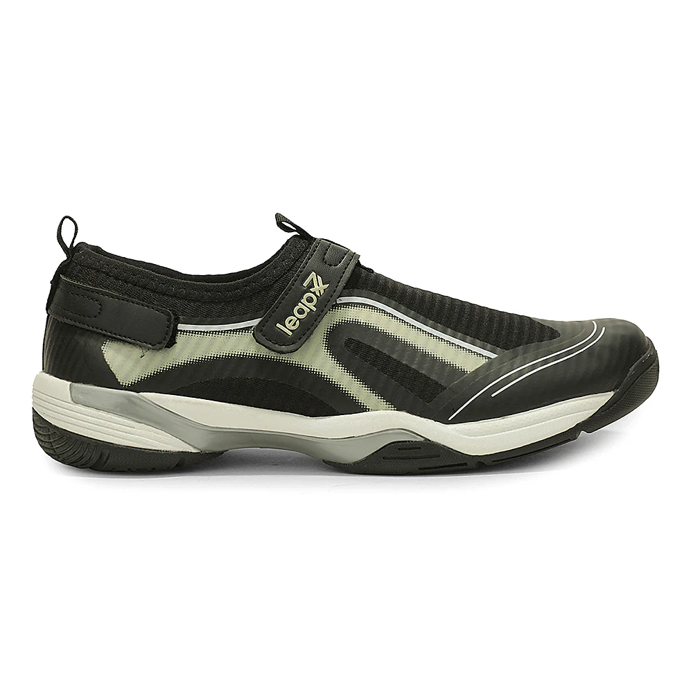 Leap7x NEWRACE-1E Black Sports Non Lacing Walking Shoes For Men By Liberty - Image 4