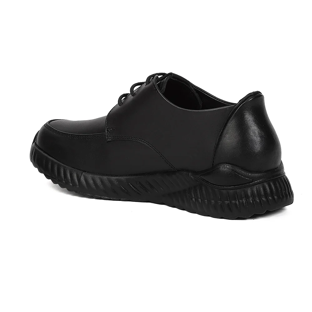 Leap7X NITSCHL-10 Kids' Black School Shoes - SCHOOL EASYGO with Padded Foam & EVA Sole - Image 3