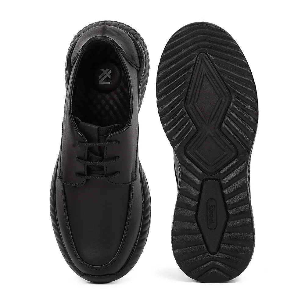 Leap7X NITSCHL-10 Kids' Black School Shoes - SCHOOL EASYGO with Padded Foam & EVA Sole - Image 4