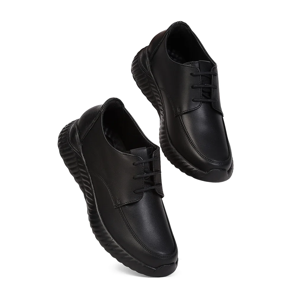 Leap7X NITSCHL-10 Kids' Black School Shoes - SCHOOL EASYGO with Padded Foam & EVA Sole - Image 7