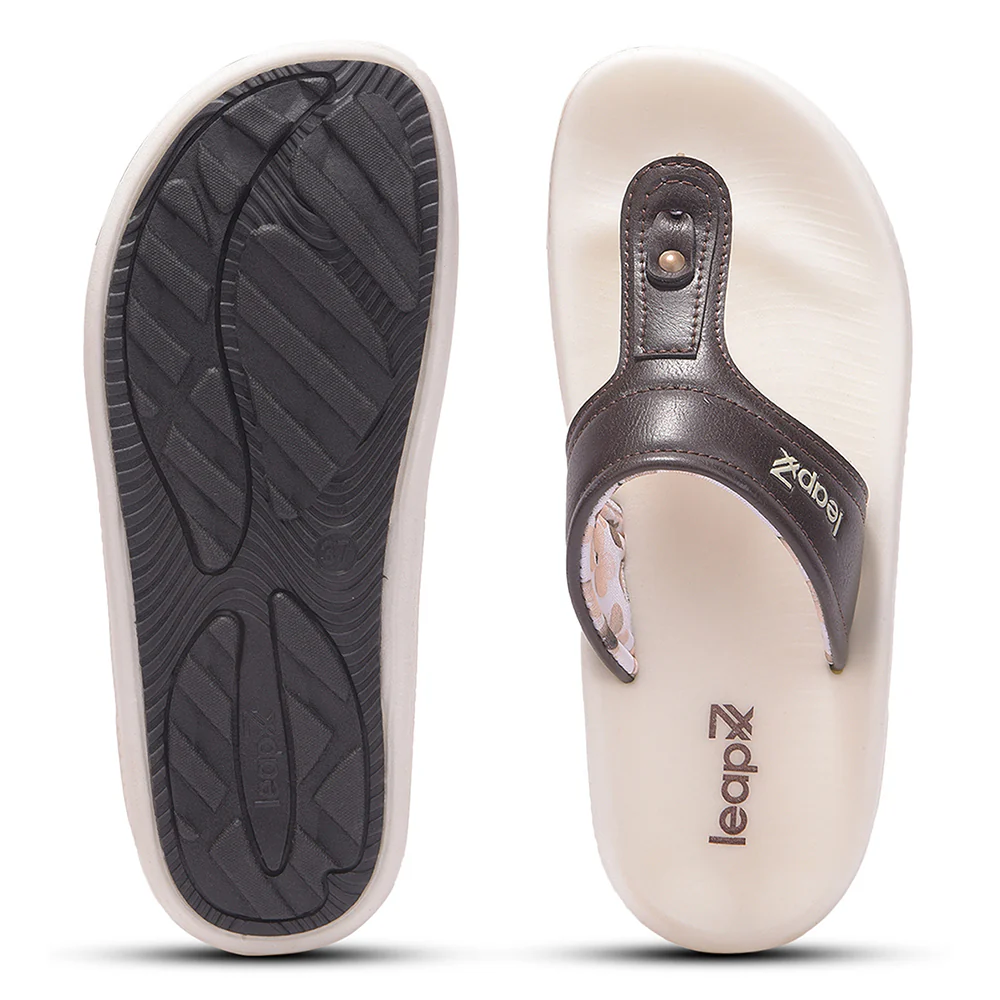 Leap7X NITWALK-24 Women's Brown Casual Slip-on Slippers - Lightweight Nitro Sole & Molded EVA - Image 4