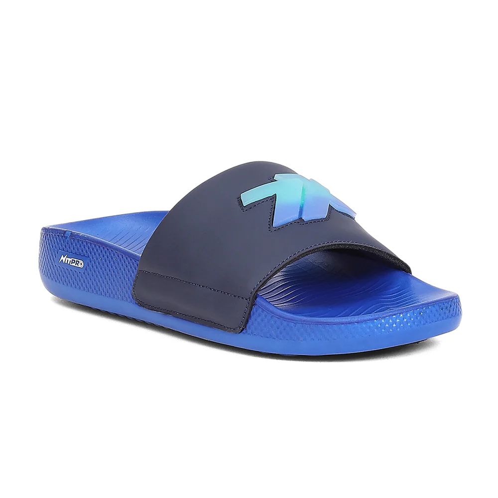Leap7X NITWALK-30 Men's Navy Blue Slides - Lightweight Nitro Sole with Molded EVA Comfort