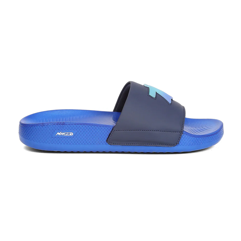 Leap7X NITWALK-30 Men's Navy Blue Slides - Lightweight Nitro Sole with Molded EVA Comfort - Image 2