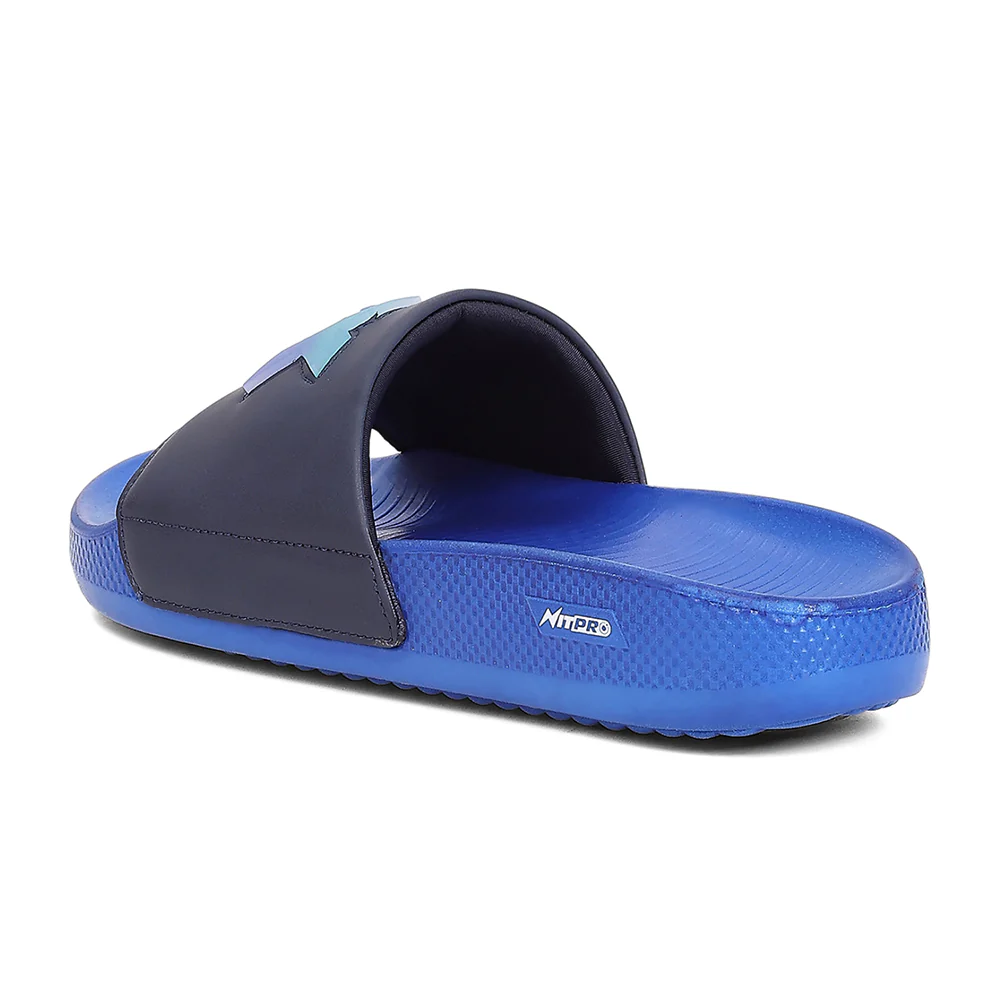 Leap7X NITWALK-30 Men's Navy Blue Slides - Lightweight Nitro Sole with Molded EVA Comfort - Image 3