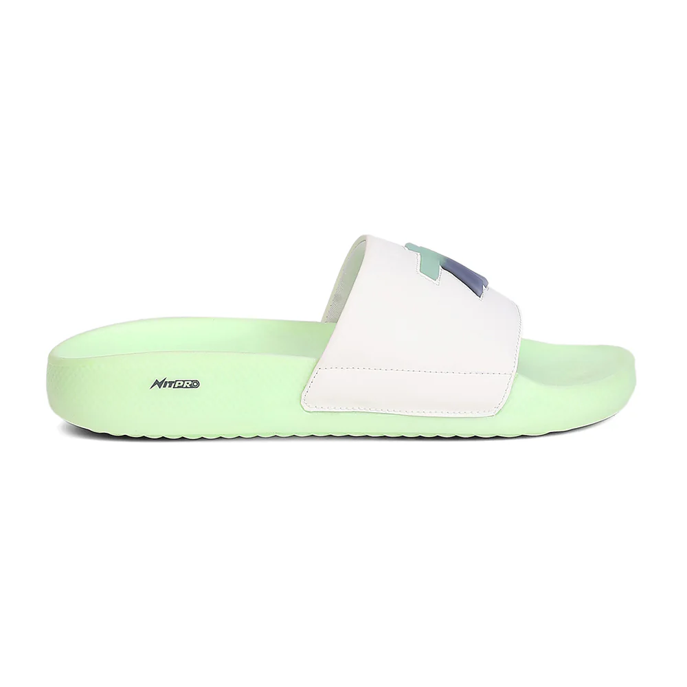 Leap7X NITWALK-30 Men's White Slides - Lightweight Nitro Sole with Molded EVA Comfort - Image 2