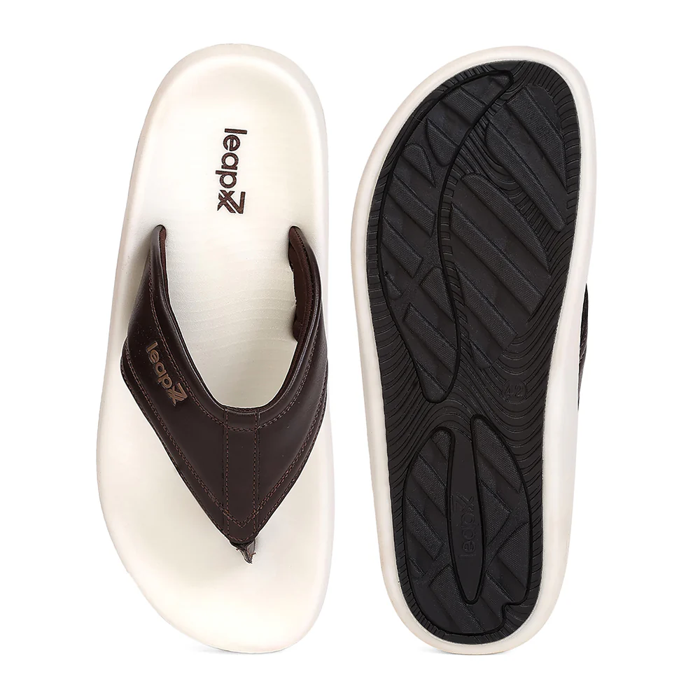 Leap7X NITWALK-31 Men's Brown Slip-on Slippers - Nitro Sole with Molded EVA Comfort - Image 4