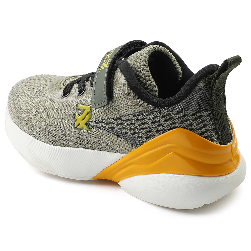Leap7x Olive Green Sports Lacing Running Shoes For Kids COVER-02 By Liberty - Image 6